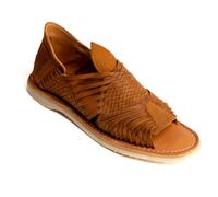 Mexico en la Piel Handmade Pachuco Leather Huaraches for Men - Open-Toe Flats with Crepe Sole, Slip-On Design, Comfortable and Stylish, Sizes 7us - 13us, Brown, 8 UK