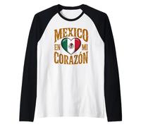 Mexico en Mi Corazon Mexican Pride Raglan Baseball Tee