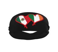 Mexico Flag And Irish Flag Men Women Sweatband Lightweight Headband Breathable Head Bands For Cycling Fitness Exercise