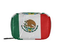 Mexico Flag Blue Red Mexican Mx National Medication Bags with Detachable Compartments Attachable Medication Travel case