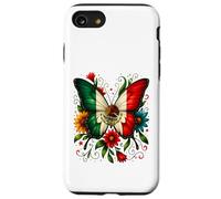 Mexico Flag Butterfly Flowers Mexican Independence Day Kids Case for iPhone SE (2020) / 7/8