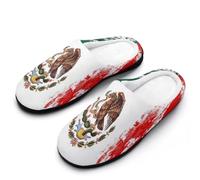 Mexico Flag Doodle Mens House Slippers Cotton Home Shoes 10