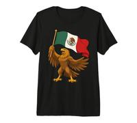 Mexico Flag Golden Eagle Aguila Mexican Pride Premium T-Shirt