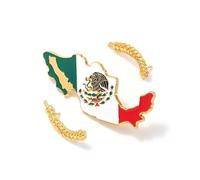 Mexico Flag Lapel Pin, Enamel Metal National Badge, Mexican pin | Country Flag Pin Patriotic Brooch Bulk Pack of Pins for Hat, Tie, Clothes, Backpack | Travel Gifts for Men & Women