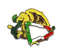 Mexico Flag Lapel Pin - Mexican Eagle & Snake Emblem Badge, Statement Size 2.2 x 1.7 inches Enamel Mexico Pin, Patriotic Mexican Flag Design for Hat, Jacket & Backpack