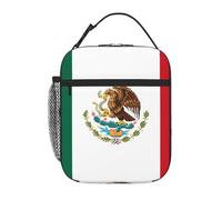 Mexico Flag Lunch Bag for Women Portable Lunch Organizer Cooler Tote Pocket Cooler Bags Thermal Tote Box Adults for Outdoor Picnic Beach Work