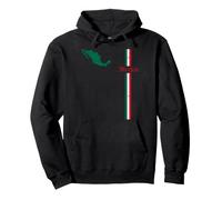 Mexico Flag & Map, Minimalist Mexico Pride Graphic Pullover Hoodie