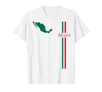 Mexico Flag & Map, Minimalist Mexico Pride Graphic Value Graphic T-Shirt, Men, White, S