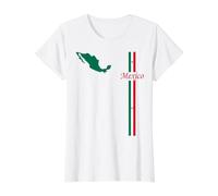 Mexico Flag & Map, Minimalist Mexico Pride Graphic Value Graphic T-Shirt, Women, White, M