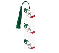 Mexico Flag Map Tassel Bookmarks Set for Women, 5 Pc Wooden Book Study Supplies Accessories for Reading