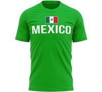 Mexico Flag Mens T Shirt, Mexican Football Supporters, Mexico Fans Gift idea for Him, Mexico Country Flag Top, Irish Green Football Tee, M, Irish Green
