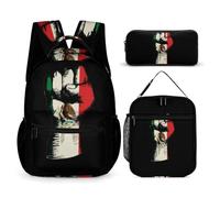 Mexico Flag Nation Spirit Printed Dayback Set with Lunch Bag And Pencil Case Lightweight Classic Backpack Set 3pcs