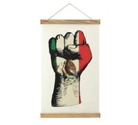 Mexico Flag Nation Spirit Printed Linen Hanging Poster Lightweight Wall Art Painting Artwork for Home Decor