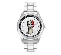 Mexico Flag Nation Spirit Quartz Watch for Men Stainless Steel Bands Classic Trendy Wristwatches Daily Business
