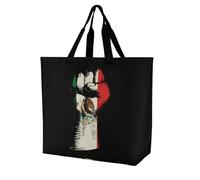 Mexico Flag Nation Spirit Reusable Shopping Bags One Shoulder Grocery Tote Bag Waterproof Big Purse for Work Travel
