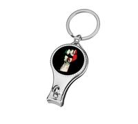 Mexico Flag Nation Spirit Small Fingernail Clipper Metal Sharp Curved Toenail Clippers Cutters with Keychain Men & Women