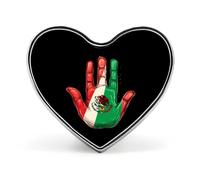 Mexico Flag Palm Badge Heart Shape Cute Brooch Pins Button Badges for Backpack Jackets Hats Decor
