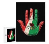 Mexico Flag Palm Jigsaw Puzzles for Adults 500 PCS Wooden Puzzles Unique Puzzle Gifts
