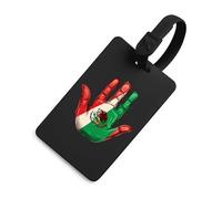 Mexico Flag Palm Luggage Tag for Travel Bag Cute Suitcase Identify Labels Baggage Tags Black-Style