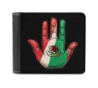 Mexico Flag Palm Men's Bifold Wallet Slim Cash Card Holder Leather Purse