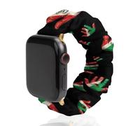 Mexico Flag Palm Scrunchie Watch Bands Soft Elastic Replacement Wristband Compatible with Apple Watch 42mm/44mm