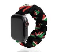 Mexico Flag Palm Scrunchie Watch Bands Soft Elastic Replacement Wristband Compatible with Apple Watch 38mm/40mm