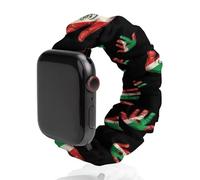 Mexico Flag Palm Scrunchie Watch Bands Soft Elastic Replacement Wristband Compatible with Apple Watch 38mm/40mm