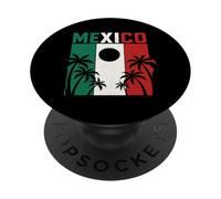 Mexico Flag Palms Sunset Tijuana Cancun Travel Hispanic PopSockets Adhesive PopGrip