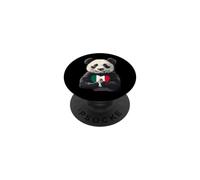 Mexico Flag Panda Bear Heart Mexican Roots Mexican Pride PopSockets Adhesive PopGrip