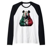 Mexico Flag Panda Mexican Pride Mexican Roots Mexican Flag Raglan Baseball Tee