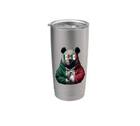 Mexico Flag Panda Mexican Pride Mexican Roots Mexican Flag Stainless Steel Insulated Tumbler