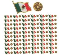 Mexico Flag Pin, 100pcs Alloy Mexican Pins, Mexican Flag Pin Badge, Friendship Patriotic Pin Souvenir for Suit Jacket Clothes Backpack Hat