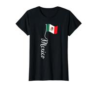 Mexico Flag Signature Mexican Flag Pole for Mexicans Value Graphic T-Shirt, Women, Black, L