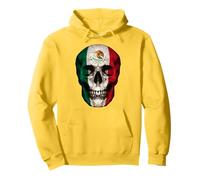Mexico Flag Skull Mexican Roots Proud Patriotic Pullover Hoodie