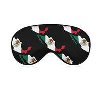 Mexico Flag Sleep Mask Night Cover Eye for Women Men BlockLight for Airplane Travel Nap Adjustable Strap