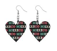 Mexico Flag Symbol Artistic Wooden Earrings Pendant Vintage Earring Hooks Trendy Vacation Dangle Boho Eardrop Apricot Shaped
