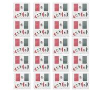 Mexico Flag Temporary Tattoos 20pcs National Face Sticker Waterproof | Comfortable Thin Layer Design, Water Transfer Paper and PET Film Material, Suitable for Cheeks and Arms, for Patriotic