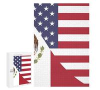 Mexico Flag U.S. Flag Stylish Adults Jigsaw Puzzle Funny Wooden Educational Game Art Home Decor