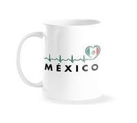 Mexico Heartbeat Flag El Tri Soccer Fan White Coffee Mug