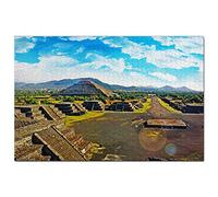 Mexico Jigsaw Puzzle 500 Piece Mexico Pyramid Of The Sun San Juan Teotihuacan Puzzle Game Artwork Travel Souvenir 52x38CM