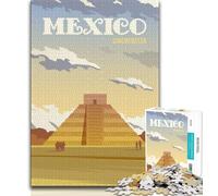 Mexico JigsawPuzzle 1000 Pieces for Adults,Learning Educational Toys Family Games with Matching Poster And Trivia Sheet 38x26cm