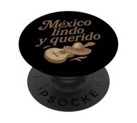 México Lindo y Querido Classic Mexican Guitar and Sombrero PopSockets Adhesive PopGrip