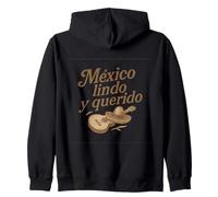 México Lindo y Querido Classic Mexican Guitar and Sombrero Zip Hoodie