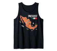 Mexico Map Cultural Icons Mexican Travel Funny Tank Top