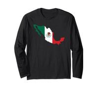 Mexico Map Flag Patriotic Design Long Sleeve T-Shirt
