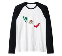 Mexico Map Mexican Proud Raglan Baseball Tee