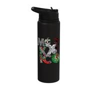 Mexico Mariachi Sugar Skull Aztec Calendar Chili Stainless Steel Insulated Water Bottle