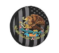 Mexico Mexican Eagle Flag Car Tire Cover Compatible Waterproof Soft Case Covers, For Truck, Camper, Many Vehicle, 15in