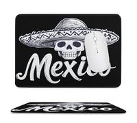 Mexico Mexican Hat Skull Head Mouse Pad Waterproof Ultra-Thin Non-Slip Rubber Base Square Mouse Mat Gaming Mousepad 7.9"x9.4"