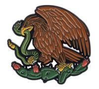 Mexico Mexican National Flag Eagle Snake Colors Green White Red 1.3" Enamel Pin Badge